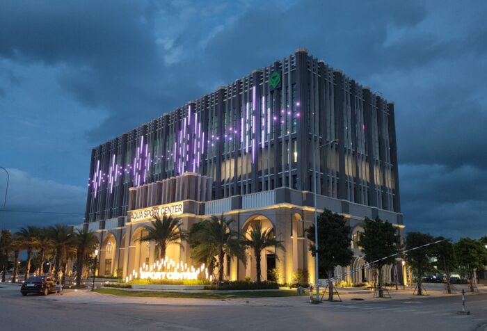 media facade lighting design for sport center