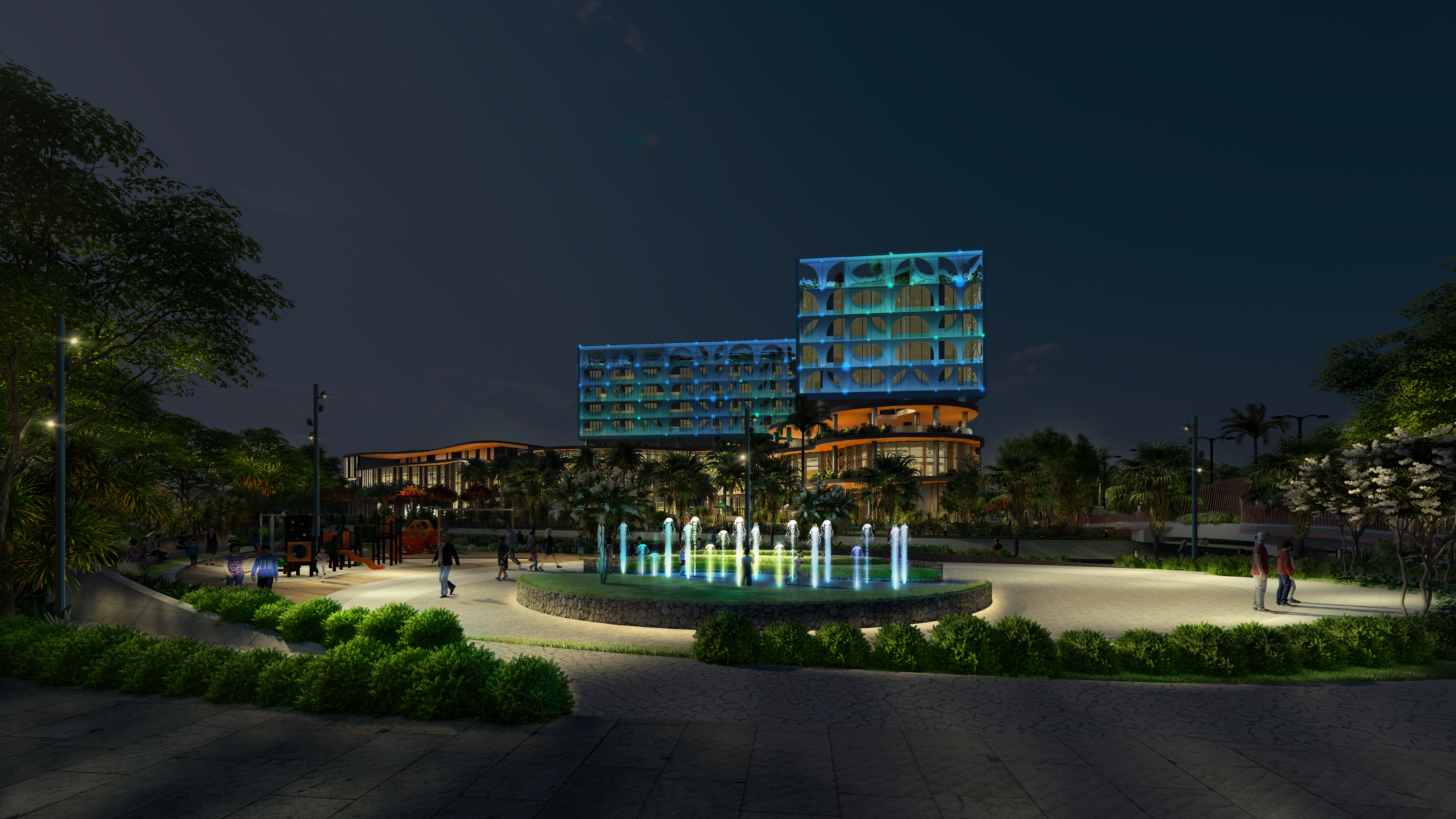 hospitality lighting design - facade lighting - landscape lighting