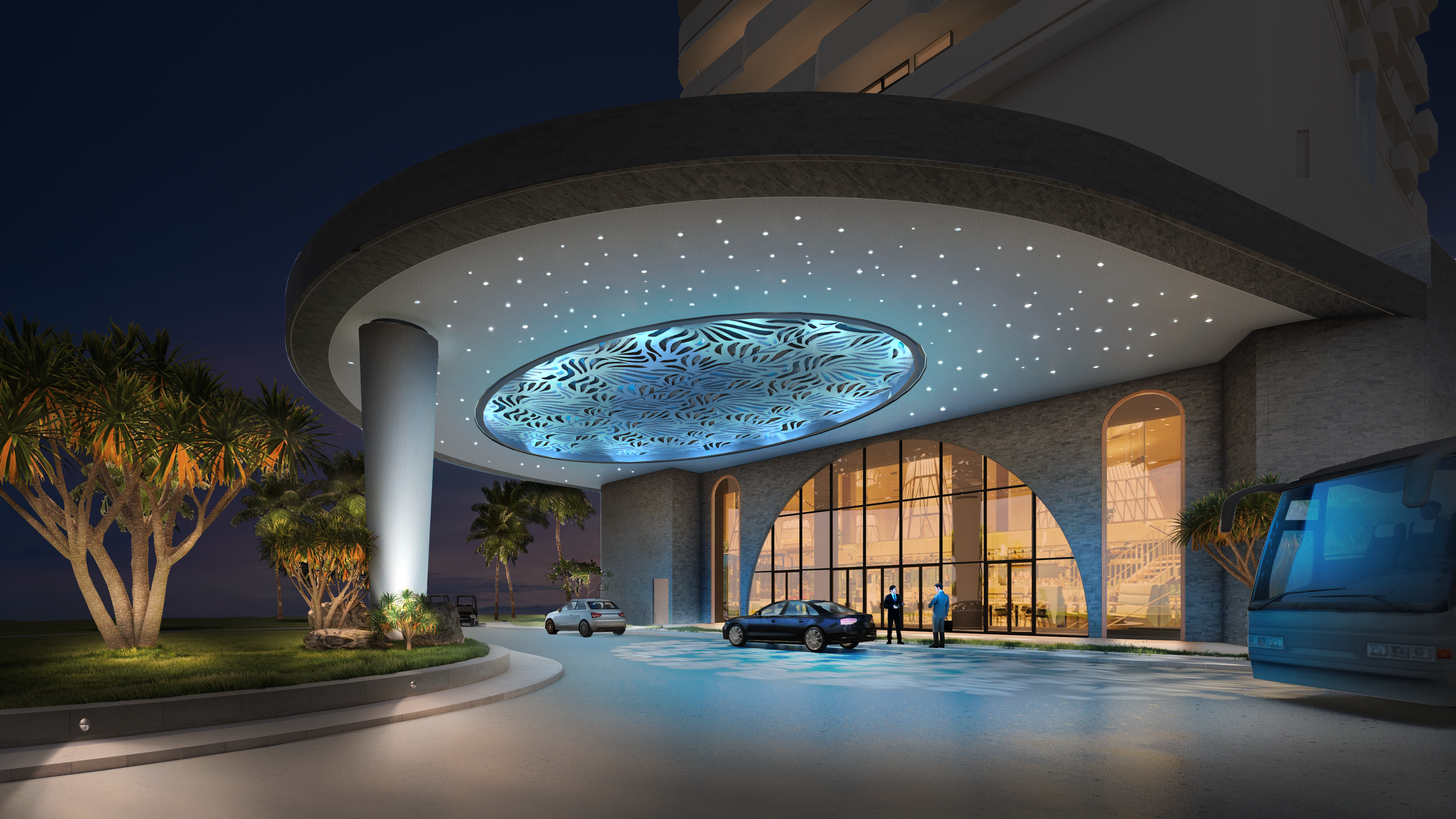 hospitality lighting design - interior lighting -and facade lighting decorative light